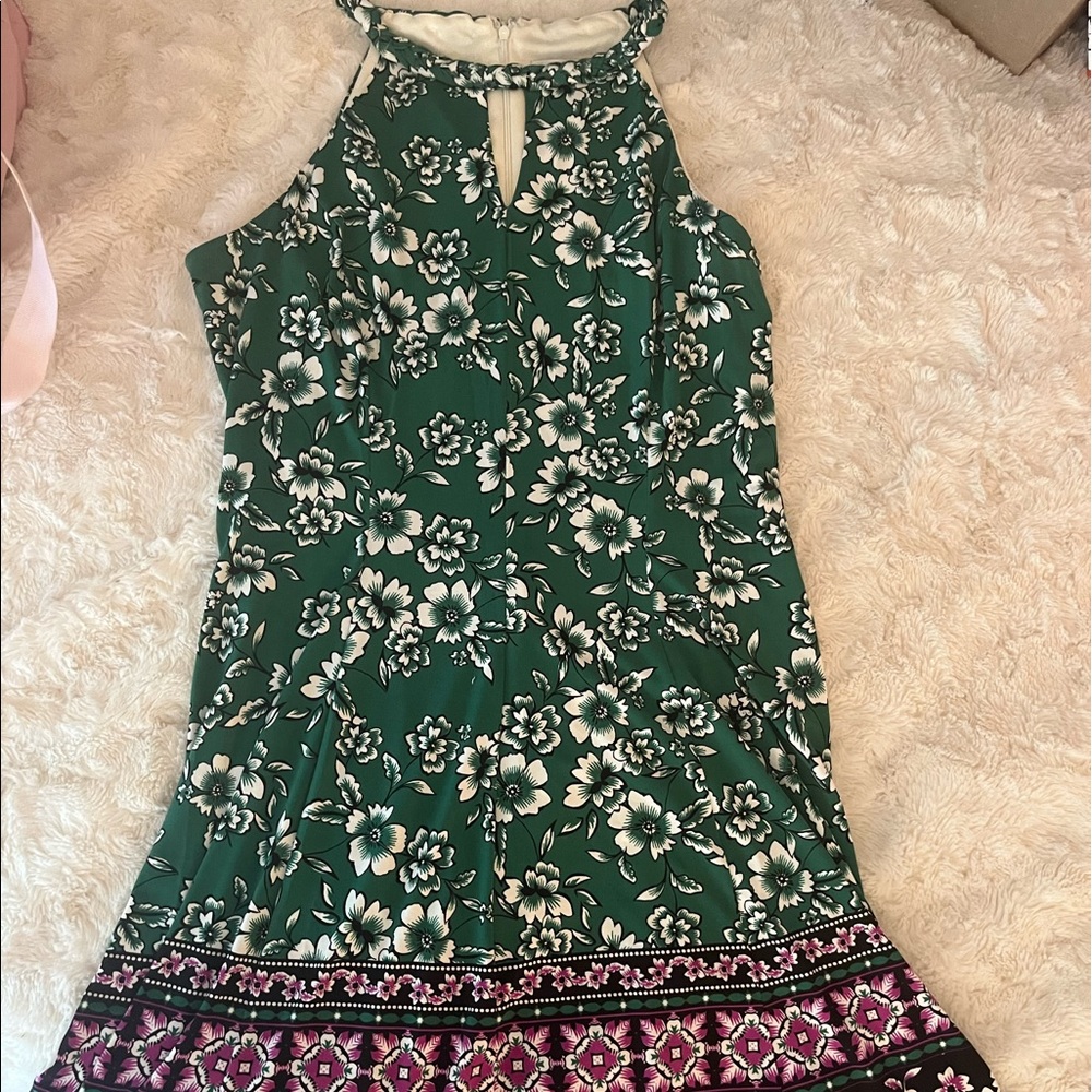 Wisp Sundress- Green, White & Fuchsia Floral